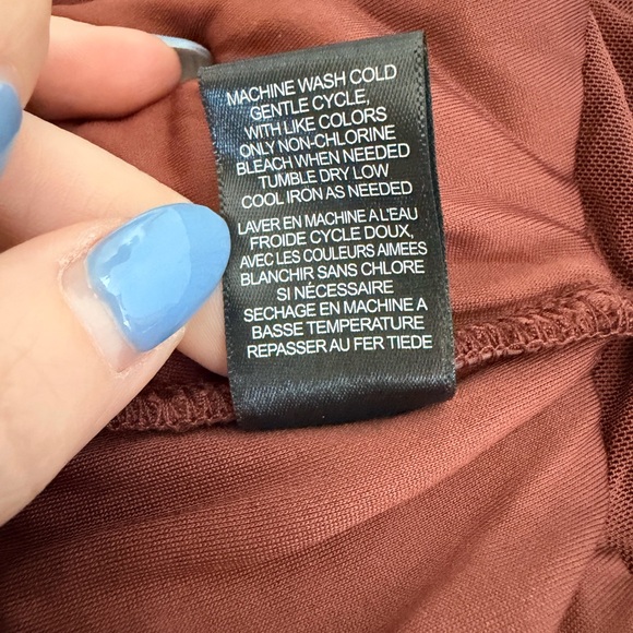 AFRM Sandrine Long Sleeve Ruched Top - Deep Rust - Picture 4 of 7